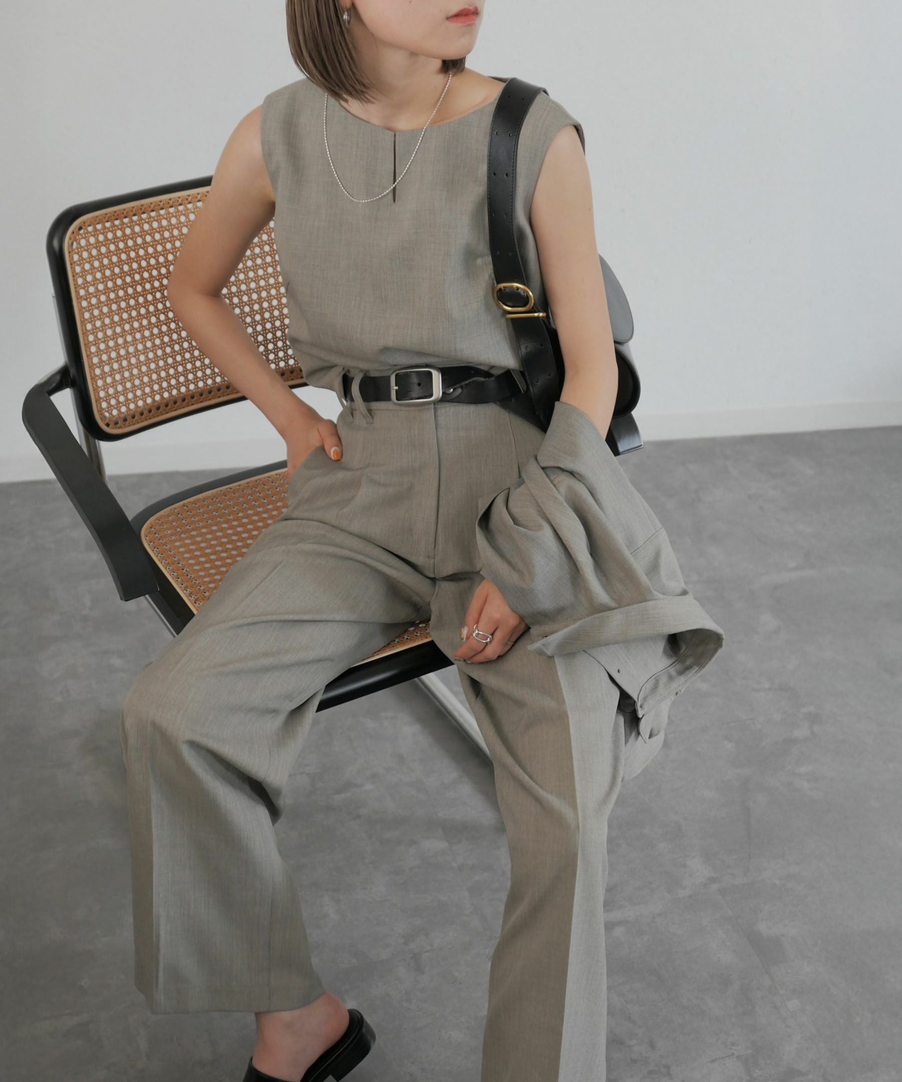 original double tuck wide slacks | Reurie'（レウリィ）