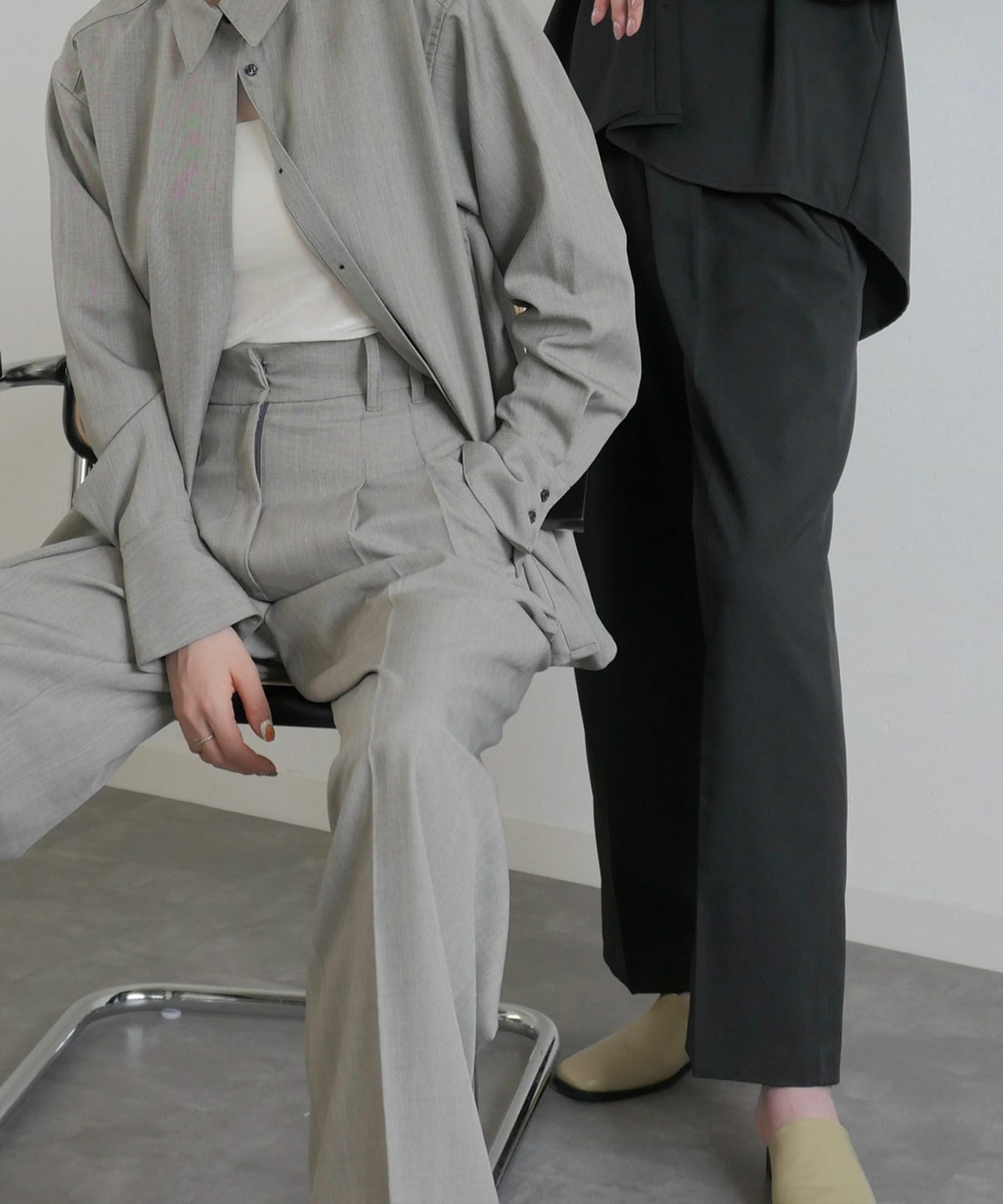 original double tuck wide slacks | Reurie'（レウリィ）