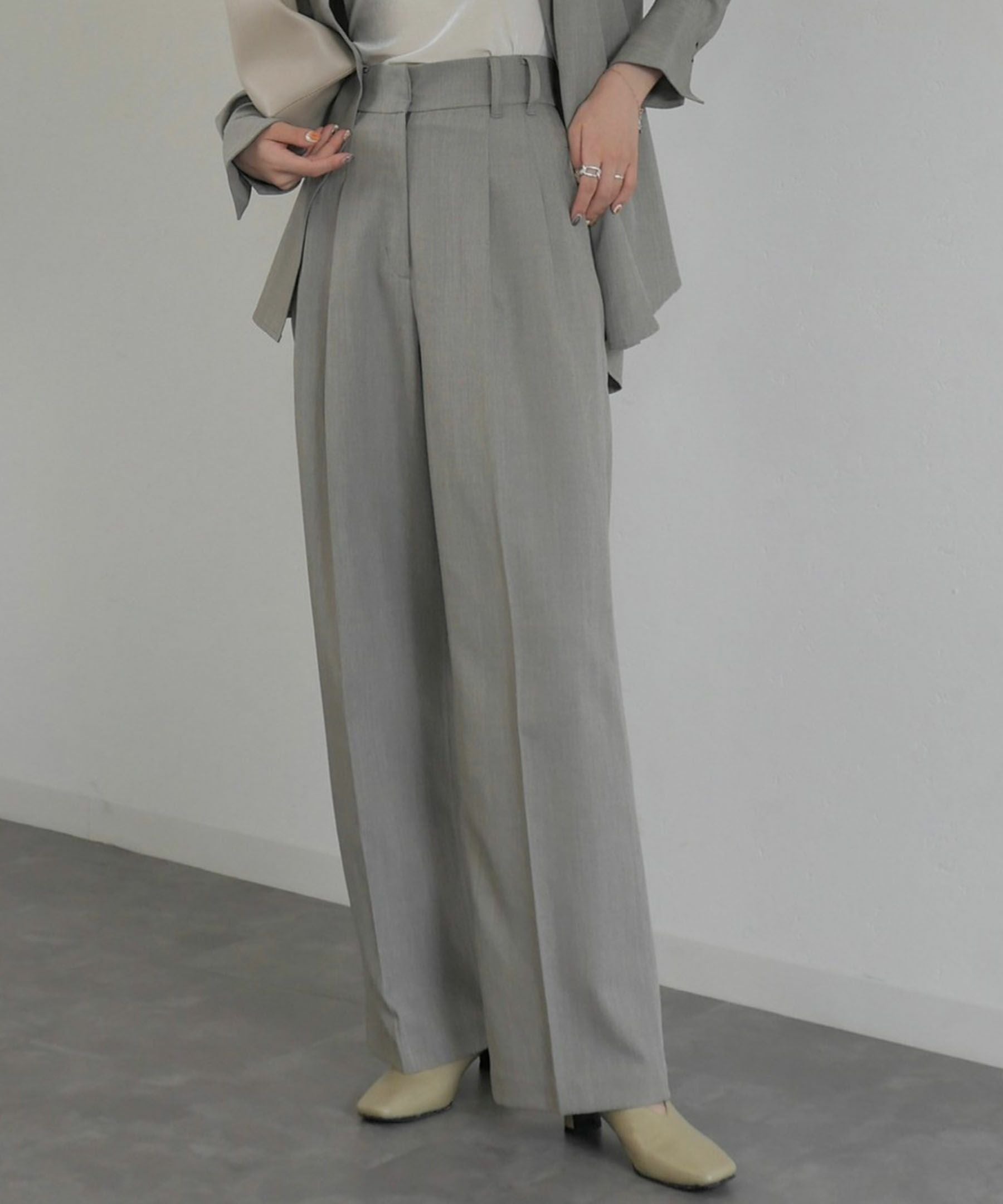 original double tuck wide slacks | Reurie'（レウリィ）