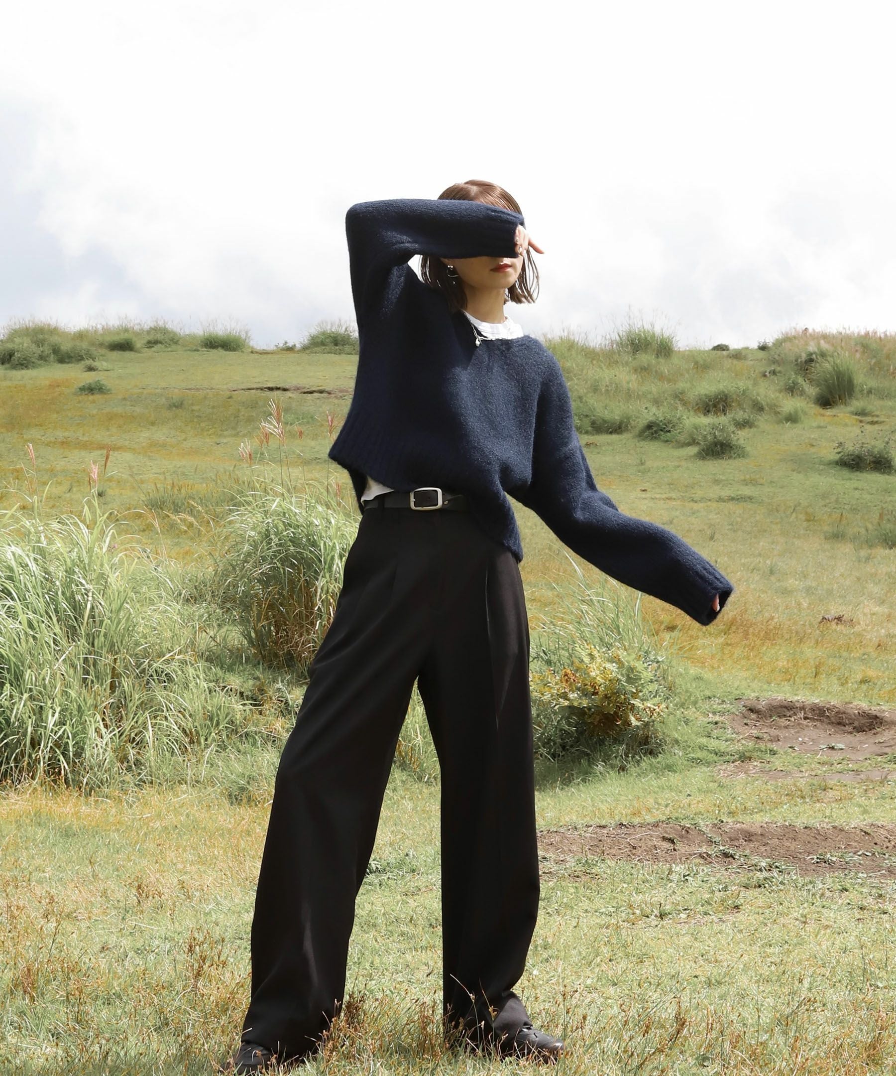 original double tuck wide slacks | Reurie'（レウリィ）