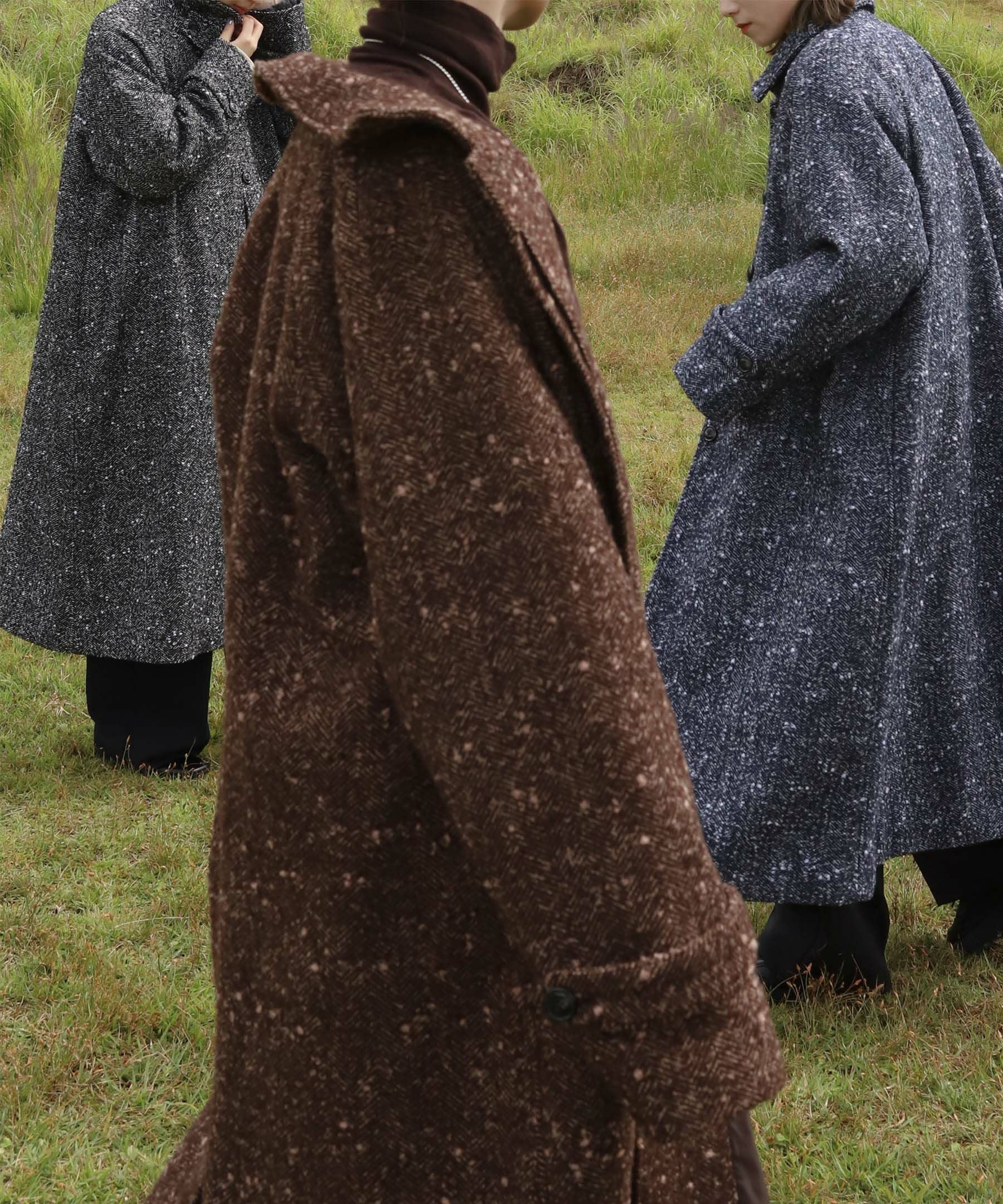 original stand collar wool tweed coat | Reurie'（レウリィ）