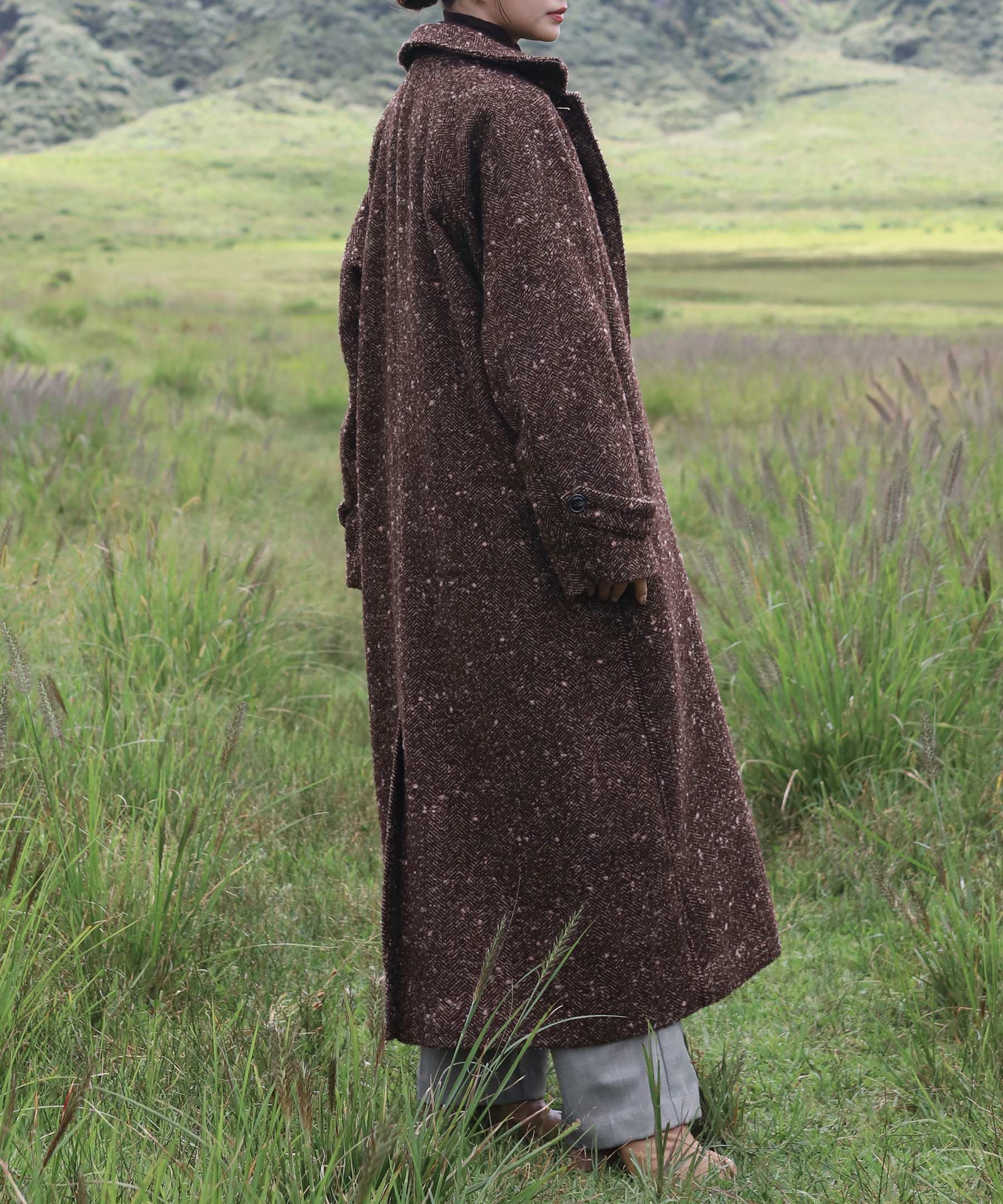 original stand collar wool tweed coat | Reurie'（レウリィ）