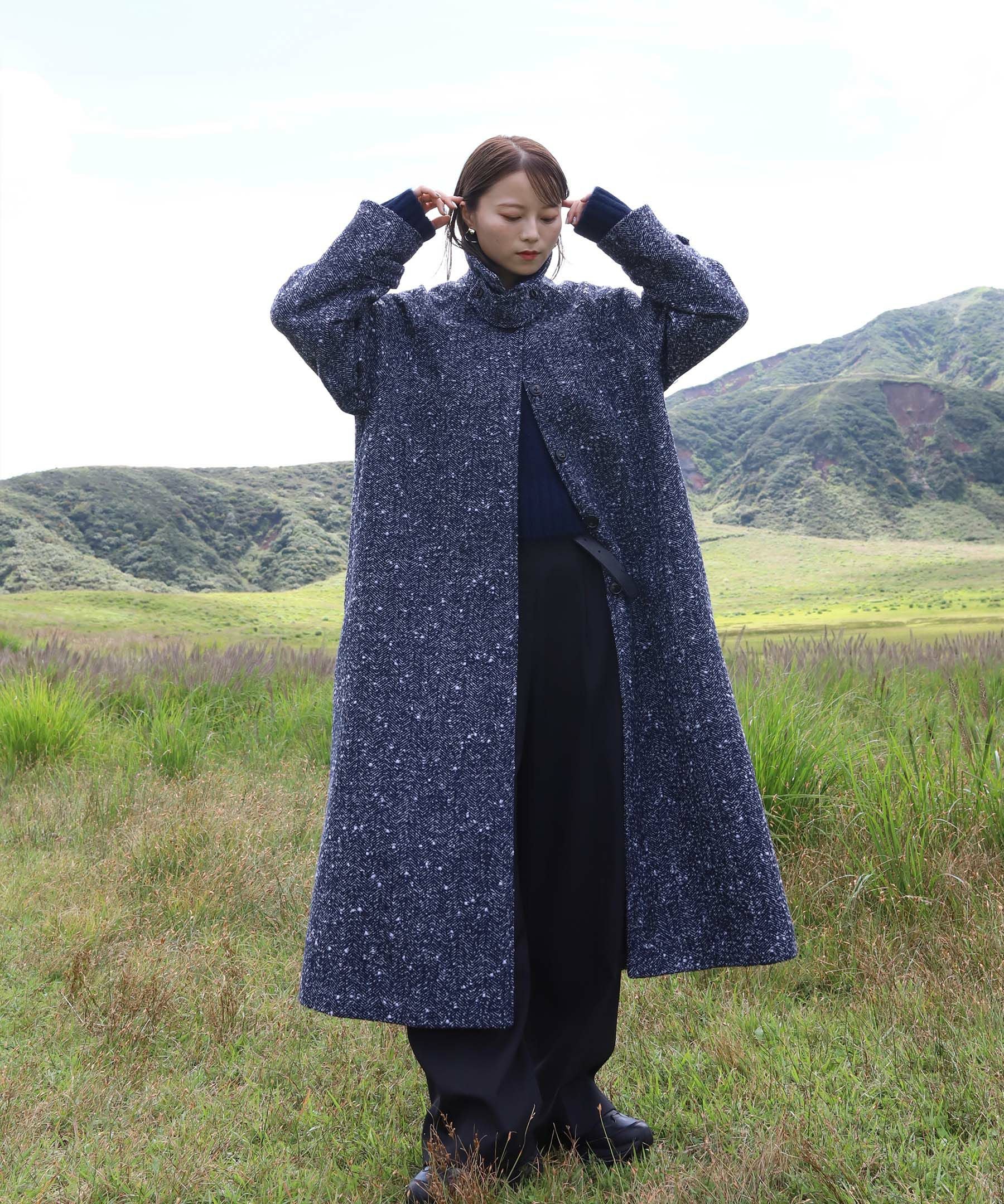 original stand collar wool tweed coat | Reurie'（レウリィ）