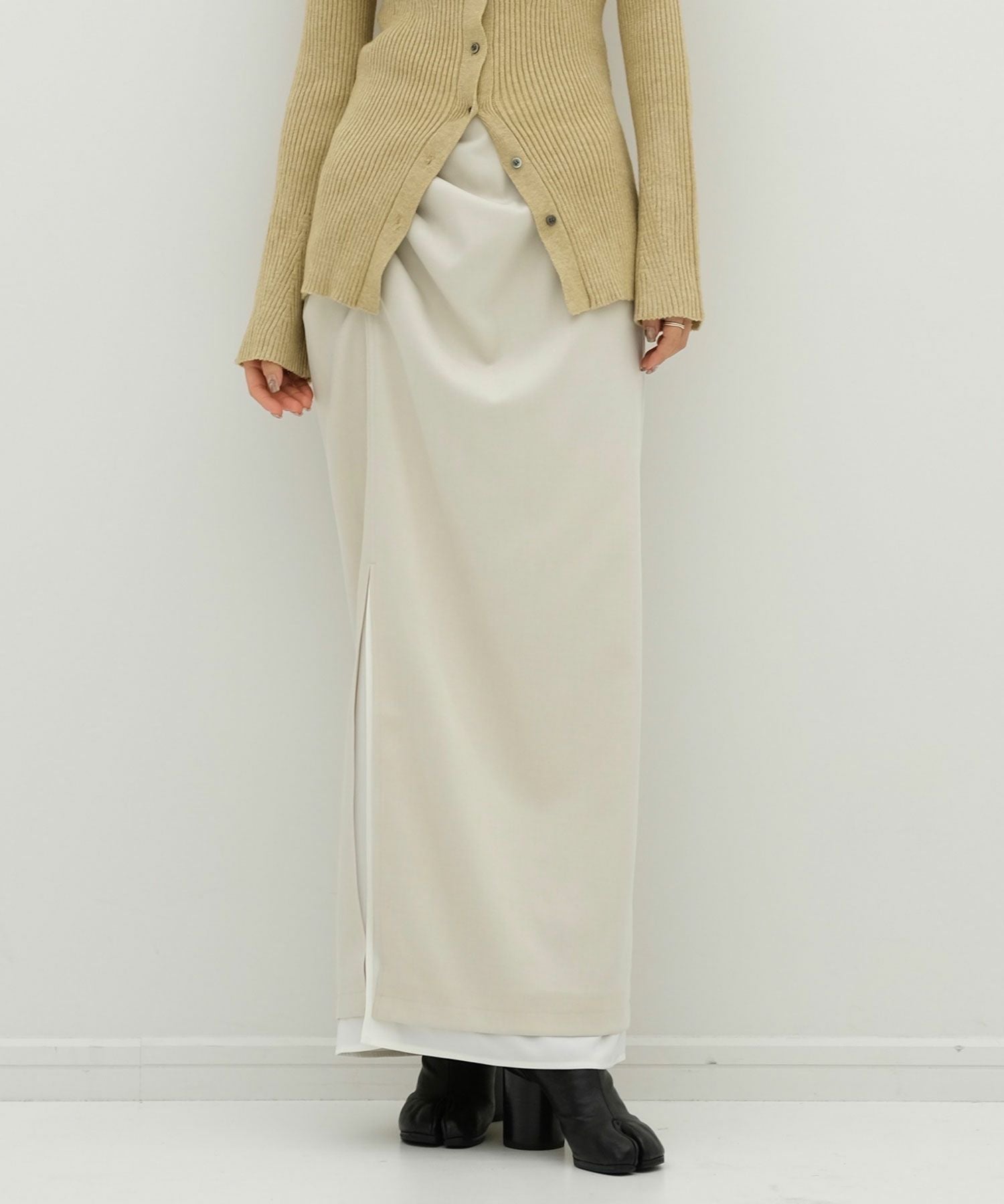 original side gather long slit skirt | Reurie'（レウリィ）