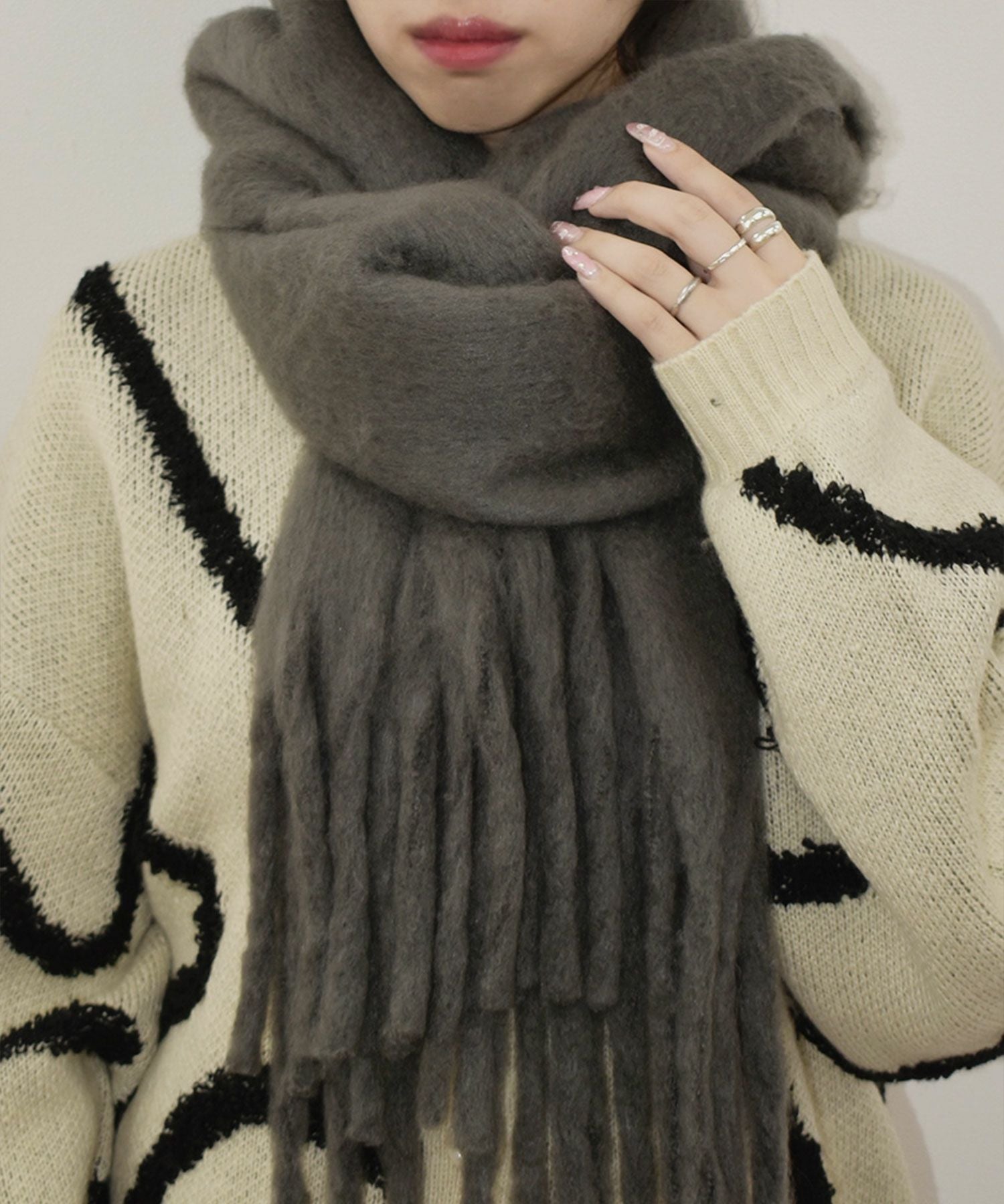 fluffy fringe muffler | Reurie'（レウリィ）