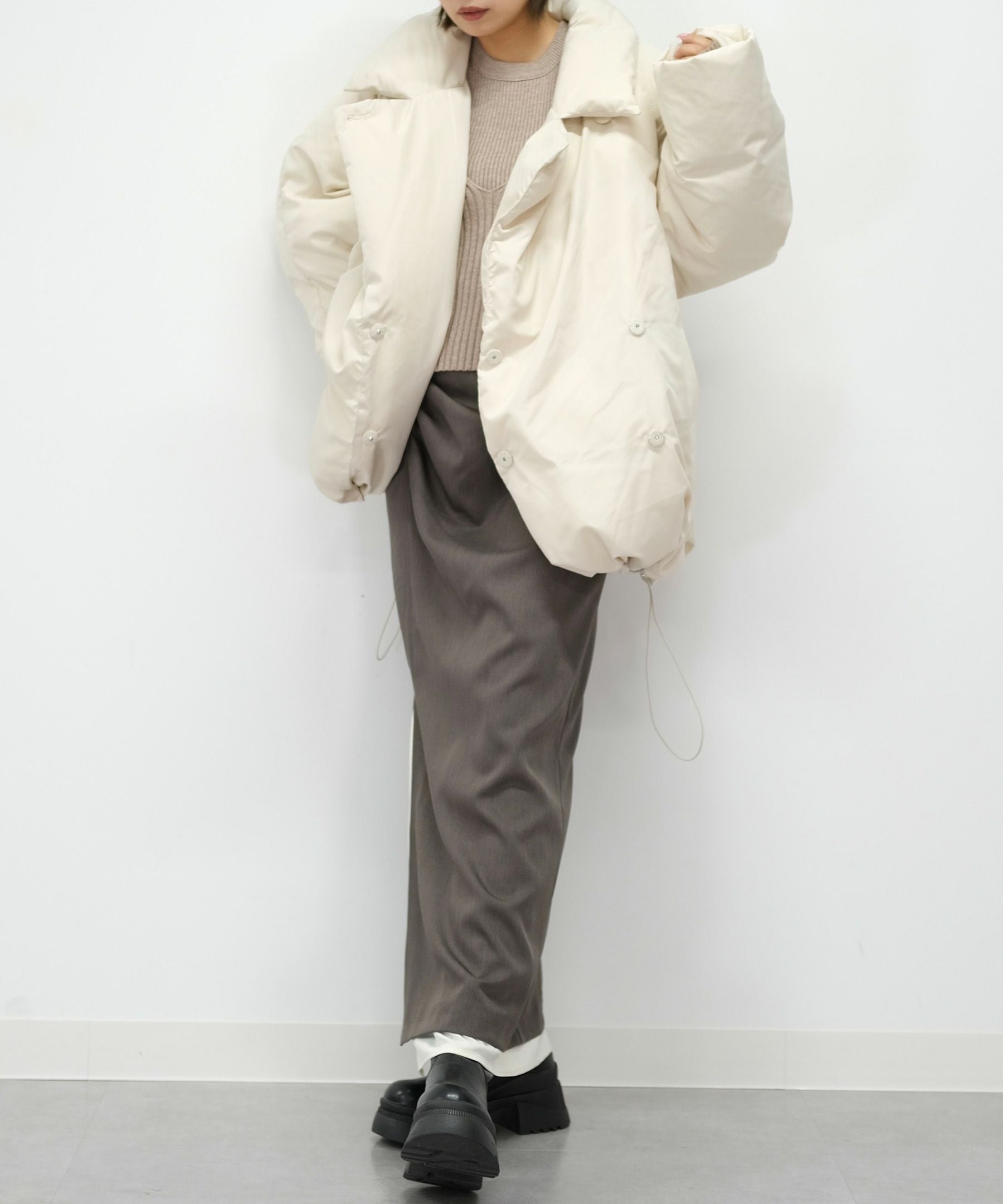 original cocoon middle down coat | Reurie'(レウリィ) original cocoon middle down coat | Reurie'(レウリィ)