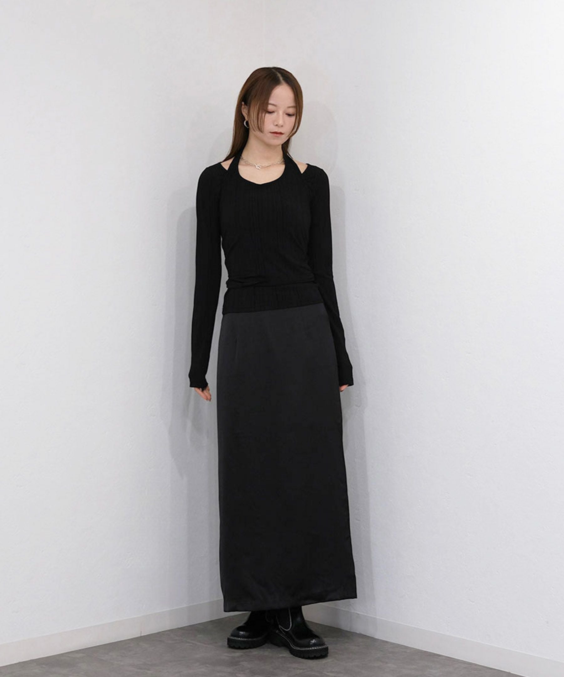 layered halterneck sheer top | Reurie'（レウリィ）