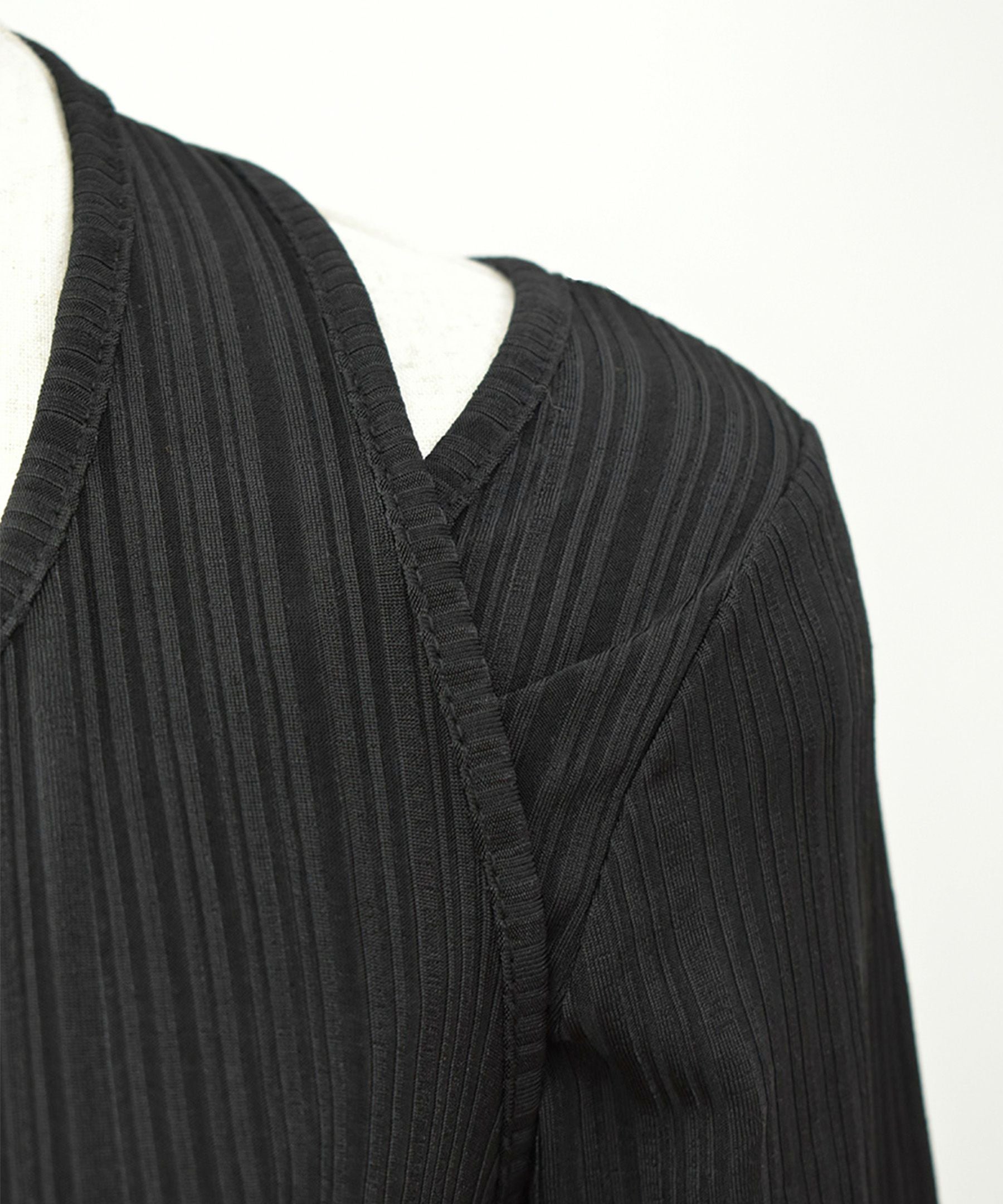 レディース liten Sheer Scalpture Tops black リテンシアー
