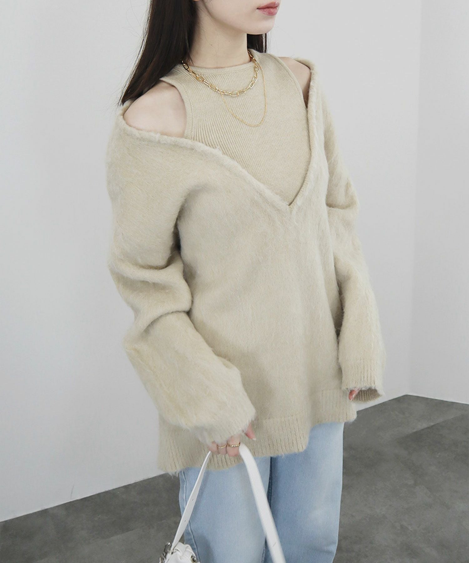 layered like off shoulder knit | Reurie'（レウリィ）