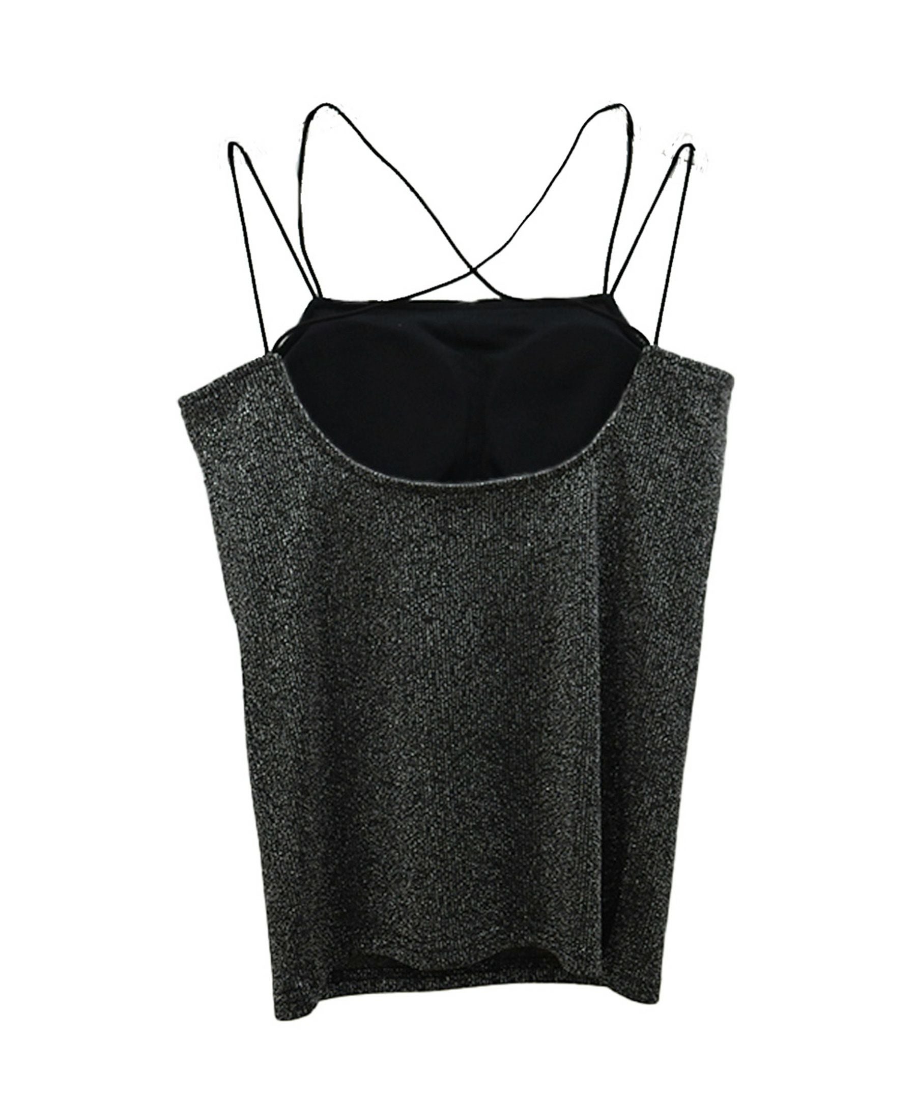 【新品未着用タグ付】HYEON/backopen camisole黒M back cross camisole（カップ付） | Reurie'（レウリィ）