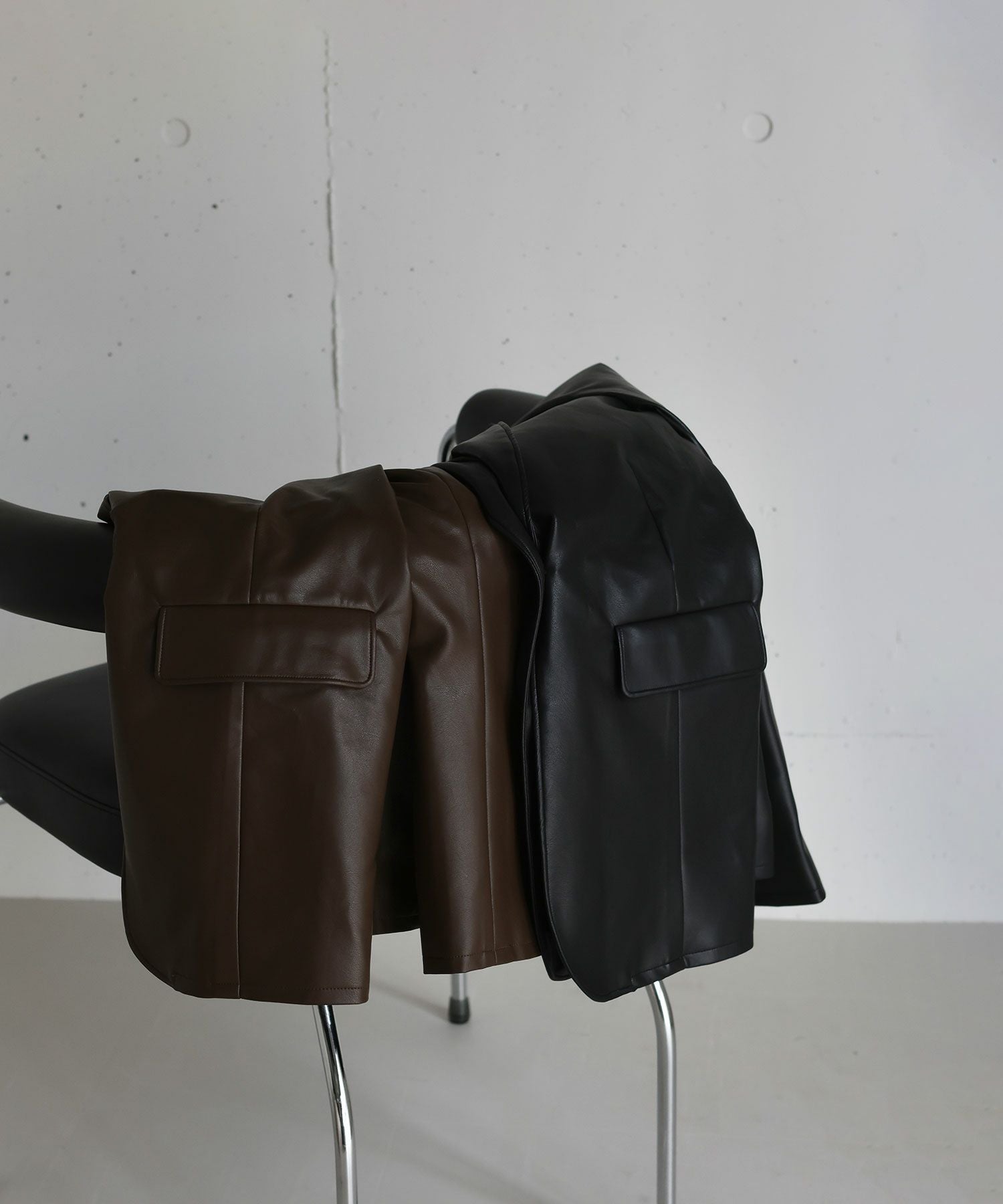 original faux leather tailored jacket | Reurie'（レウリィ）