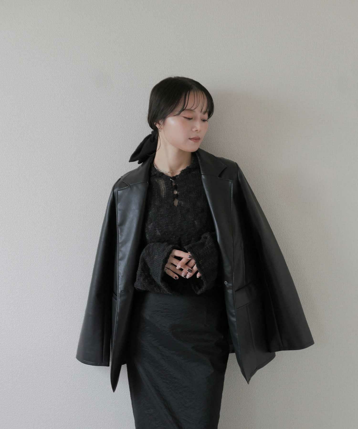 original faux leather tailored jacket | Reurie'（レウリィ）