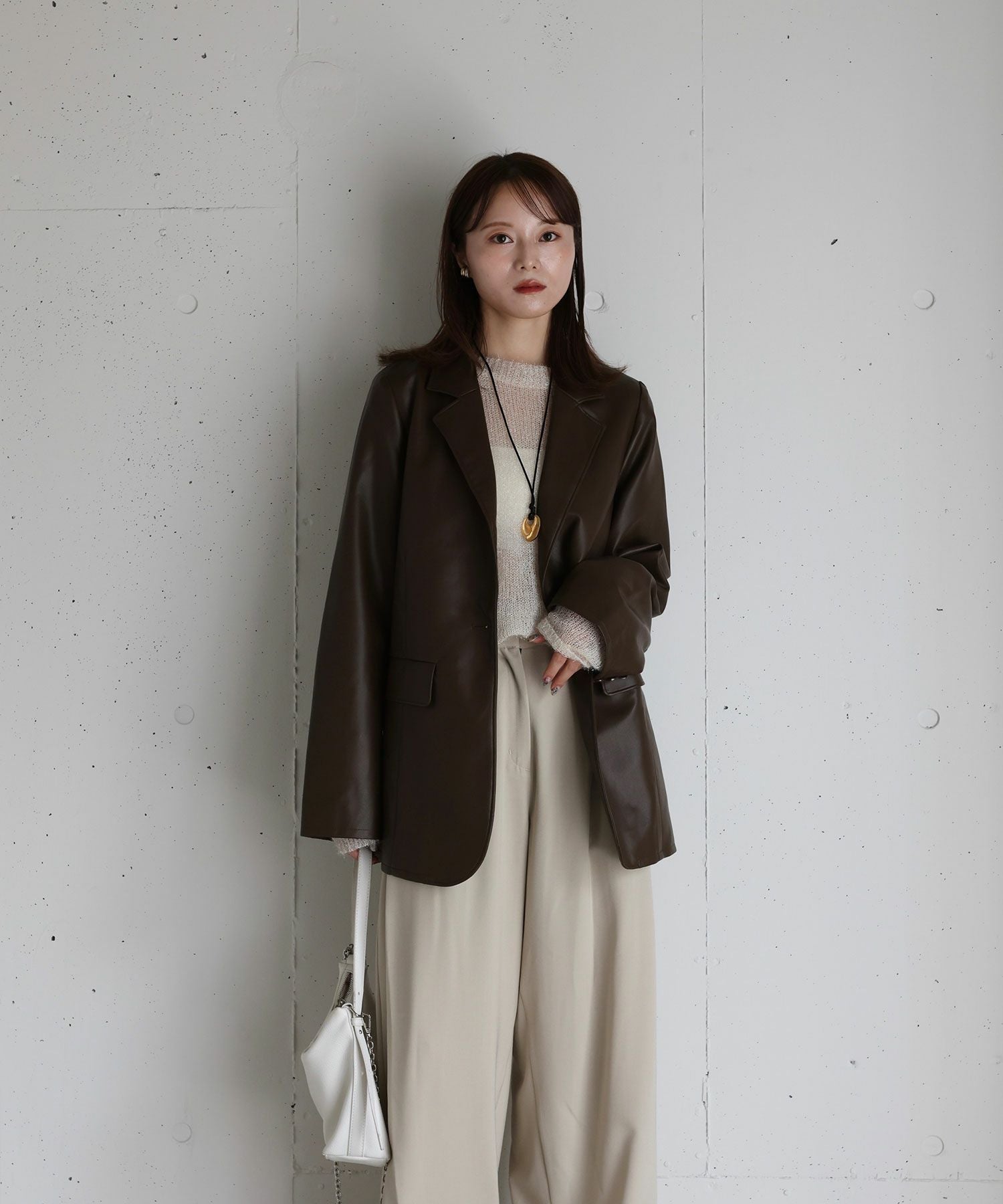 original faux leather tailored jacket | Reurie'（レウリィ）