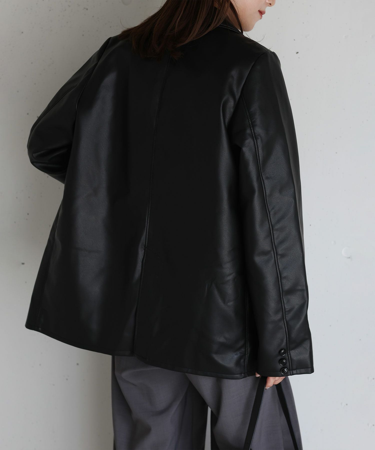 original faux leather tailored jacket | Reurie'（レウリィ）