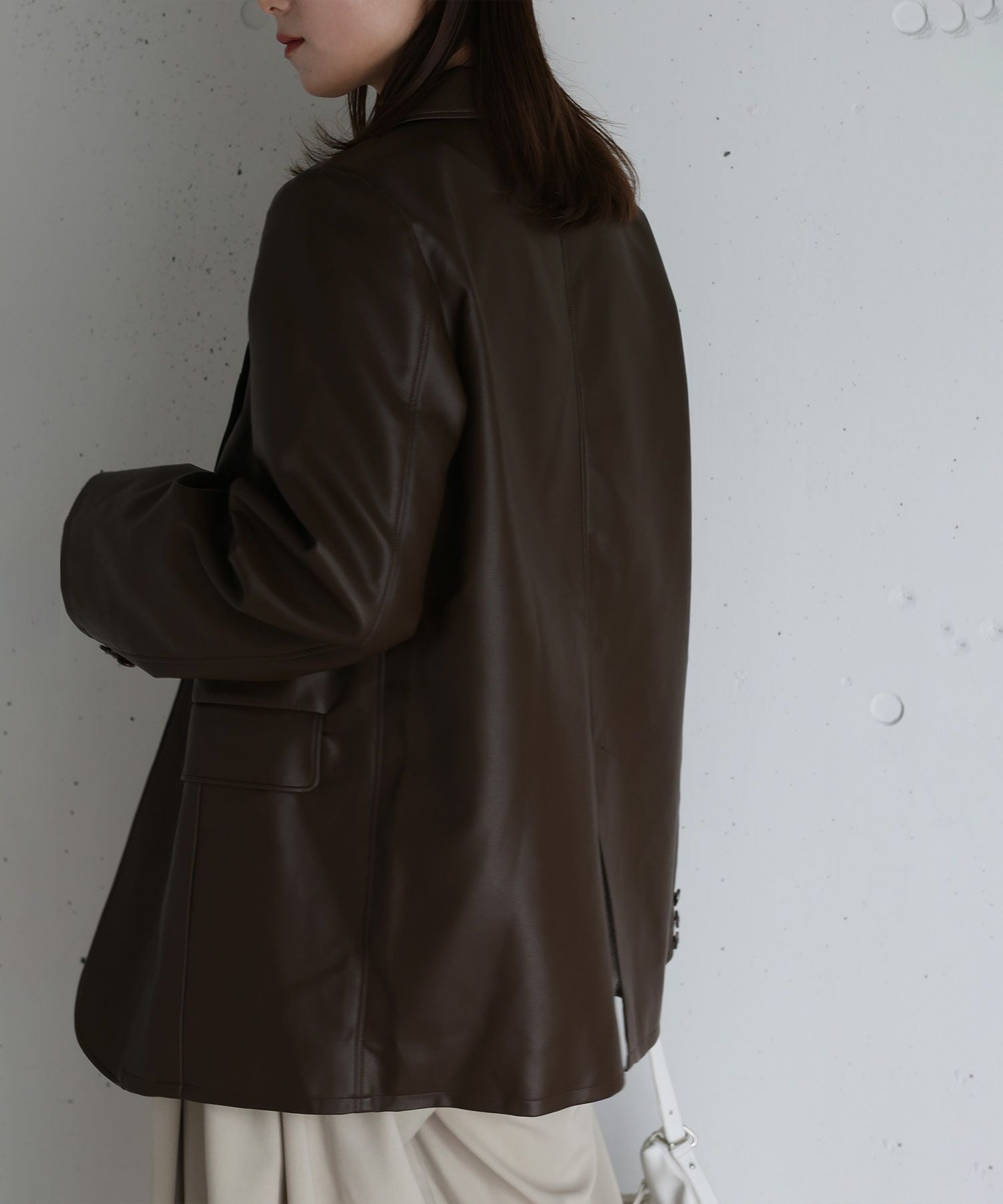 original faux leather tailored jacket | Reurie'（レウリィ）