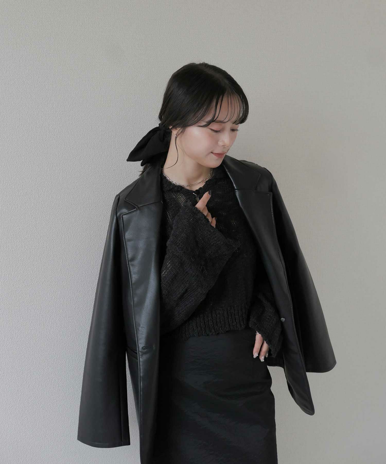 original faux leather tailored jacket | Reurie'（レウリィ）
