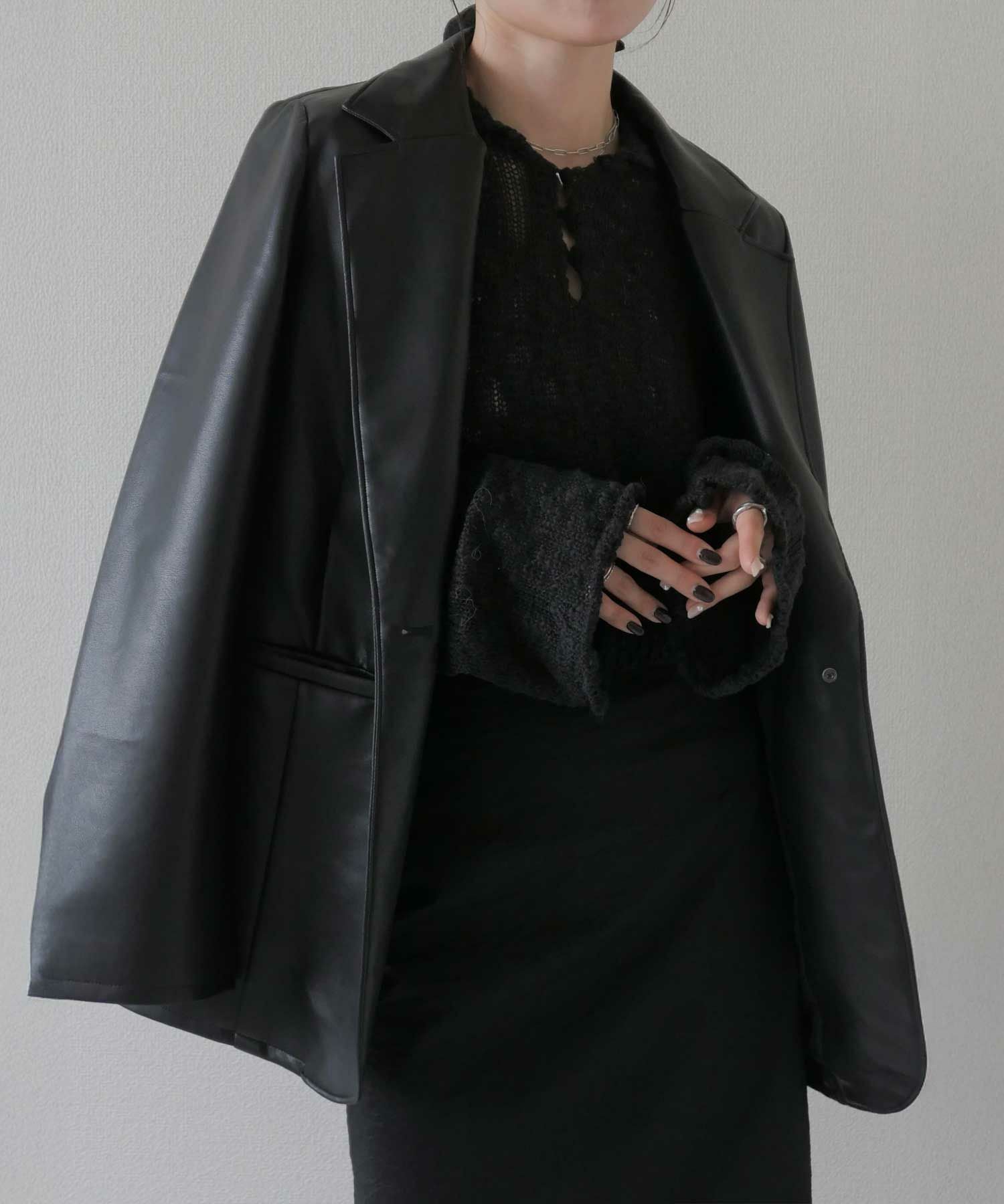 Reurie' オリジナルフォーレザーテーラードジャケット original faux leather tailored jacket | Reurie'（レウリィ）