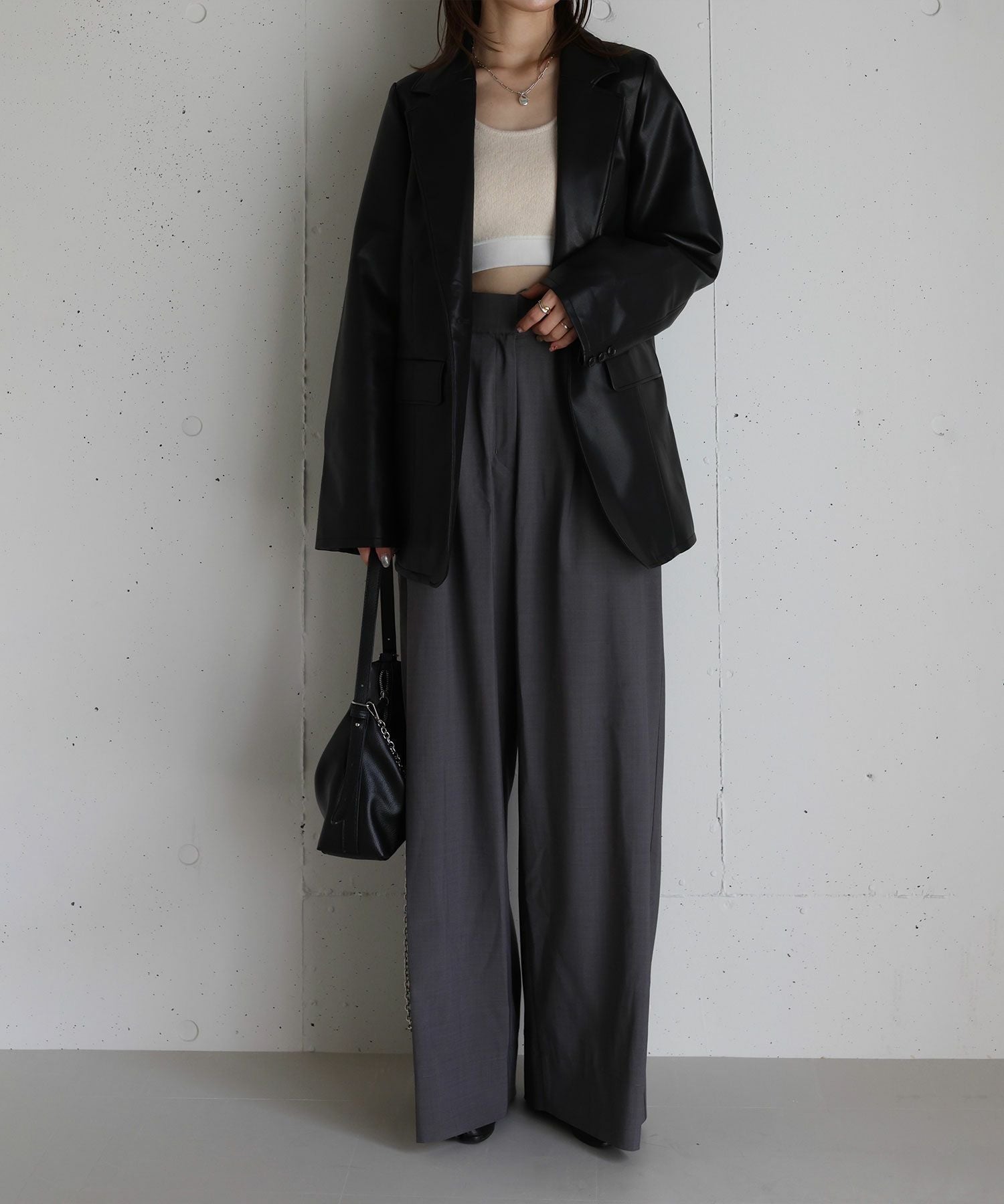 original faux leather tailored jacket | Reurie'（レウリィ）