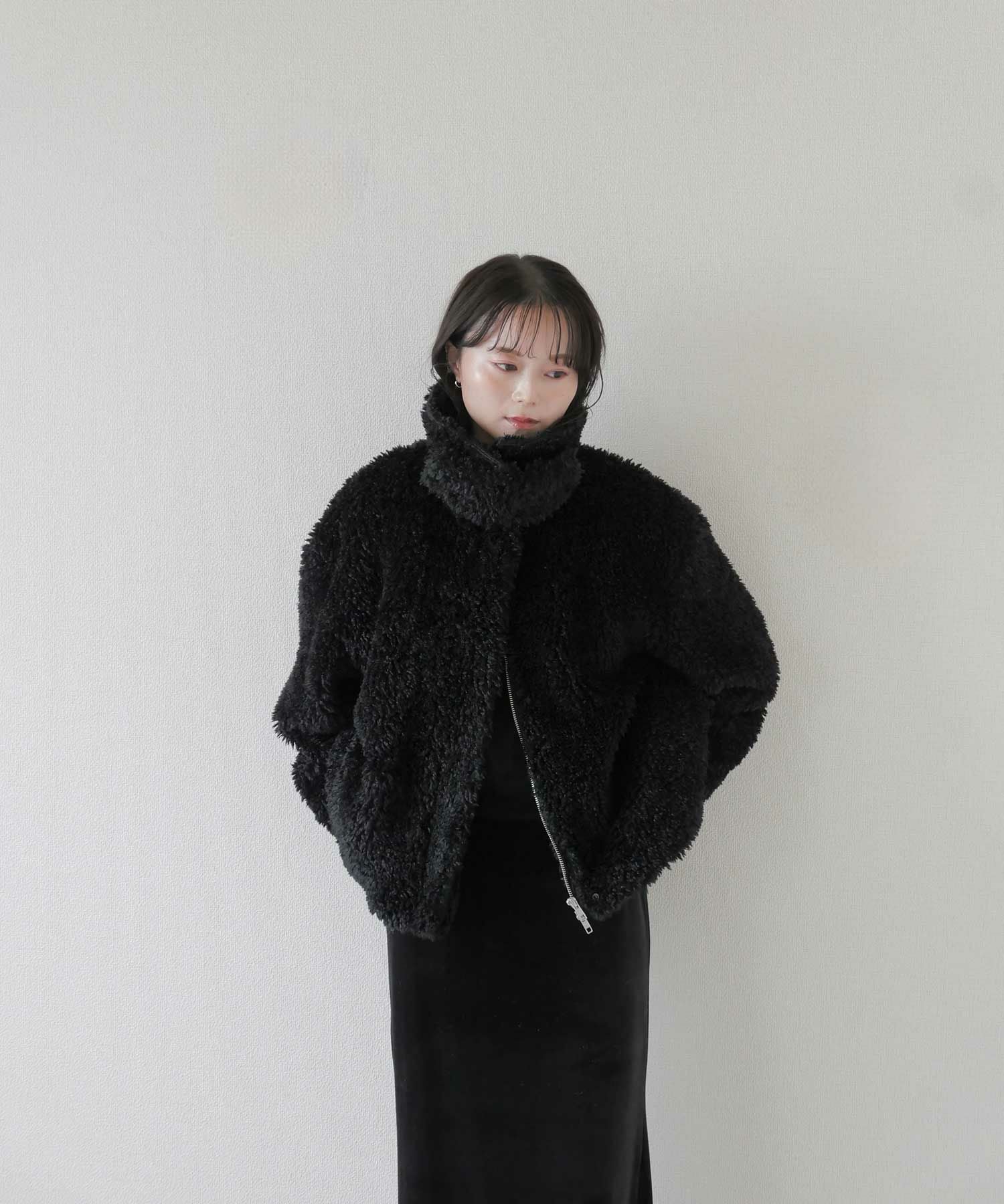 rerere　黒 original double zip fur coat | Reurie'（レウリィ）
