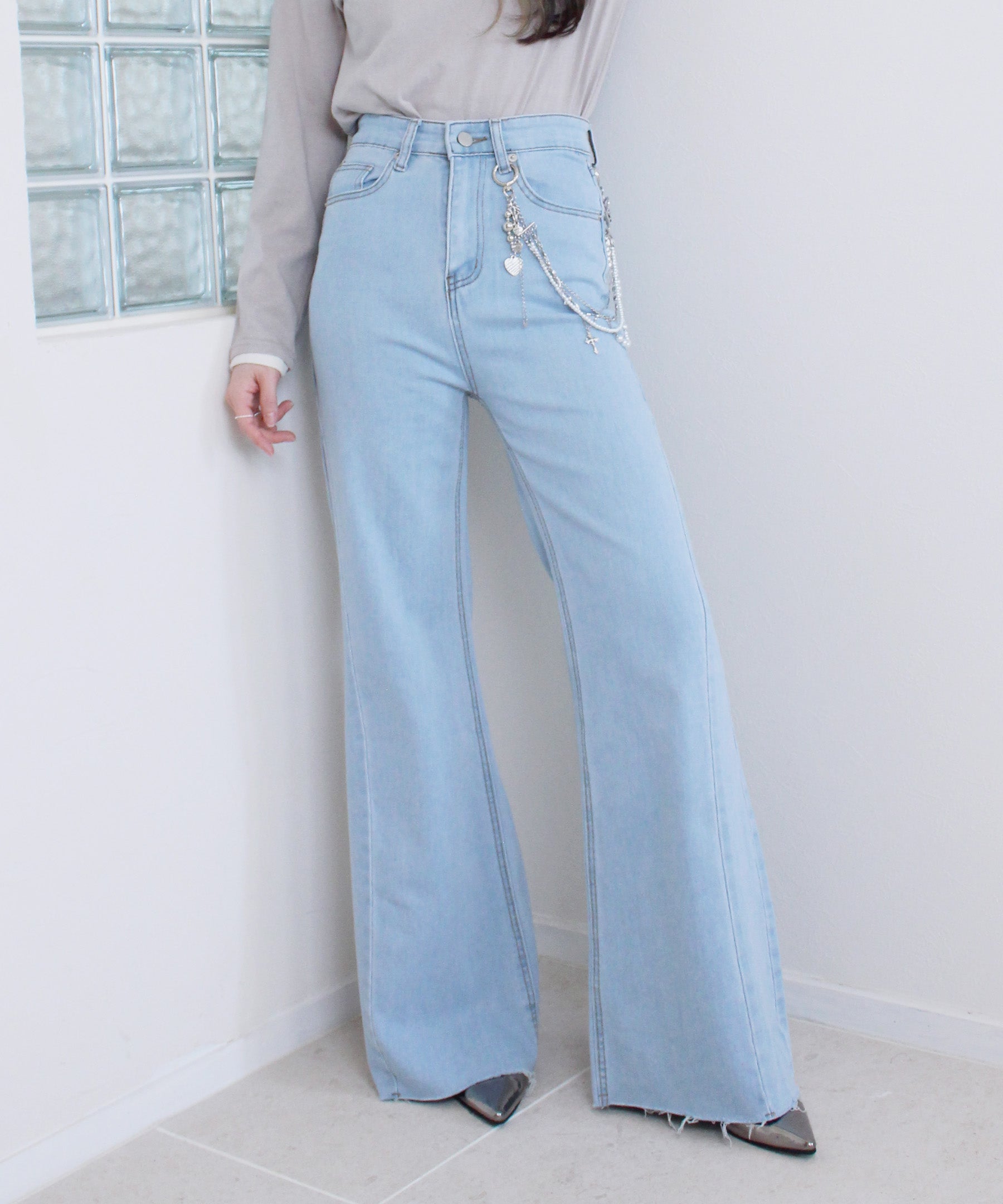 cut off stretch flare denim | Reurie'（レウリィ）