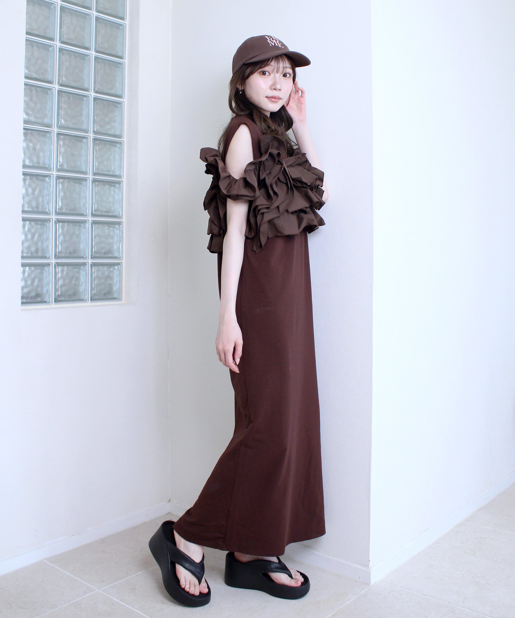 frill bustier knit onepiece | Reurie'（レウリィ）