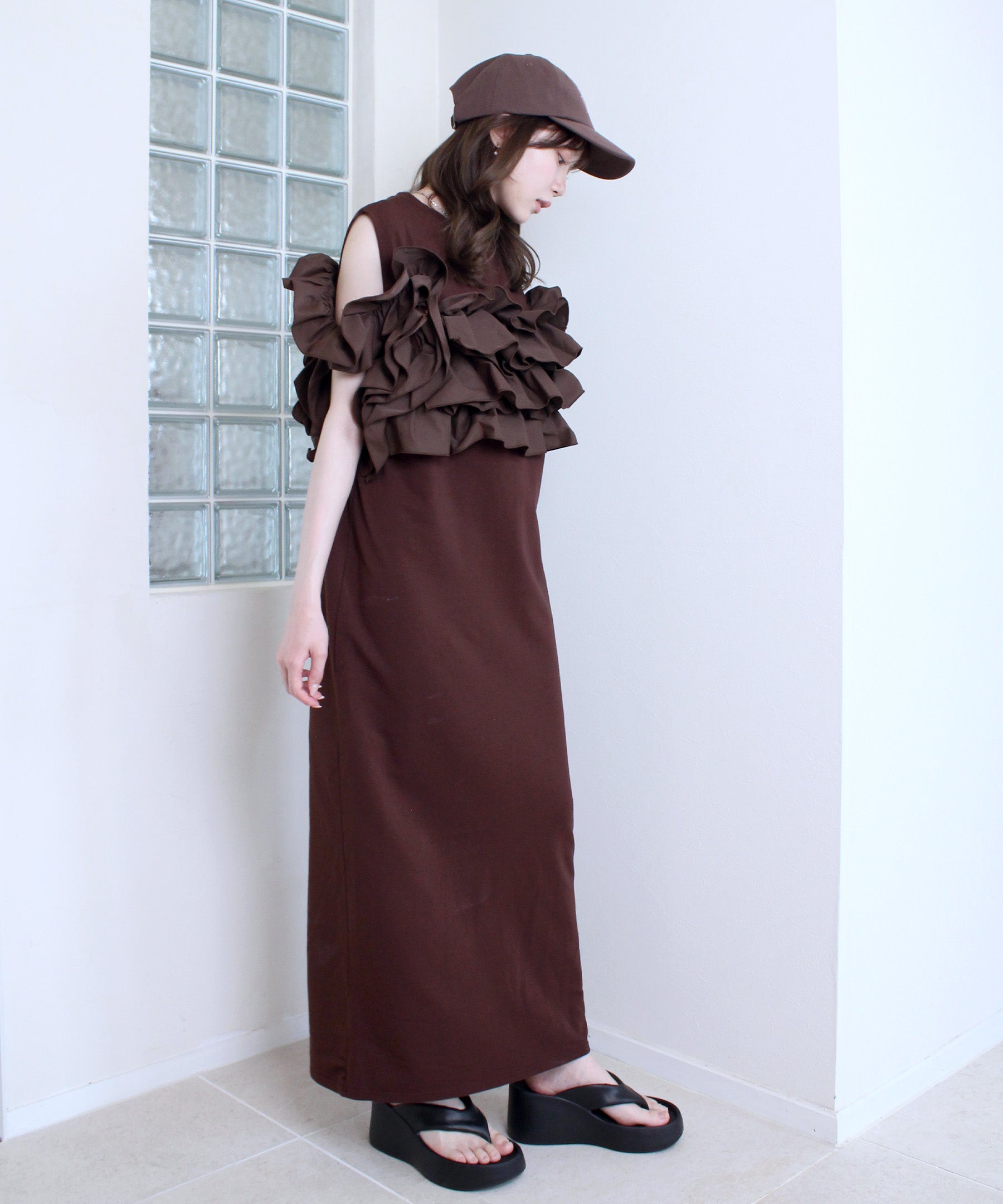 frill bustier knit onepiece | Reurie'（レウリィ）