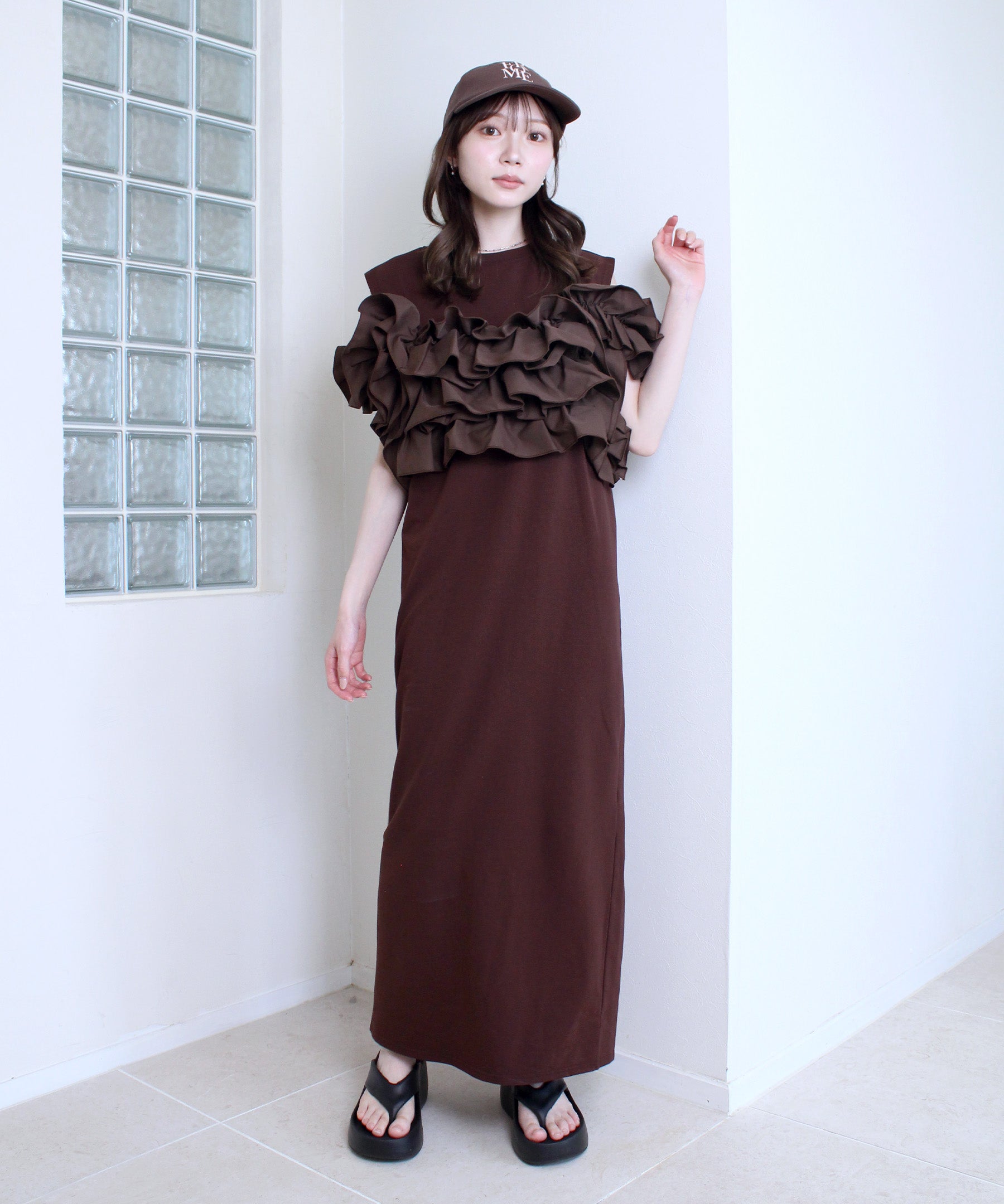 frill bustier knit onepiece | Reurie'（レウリィ）