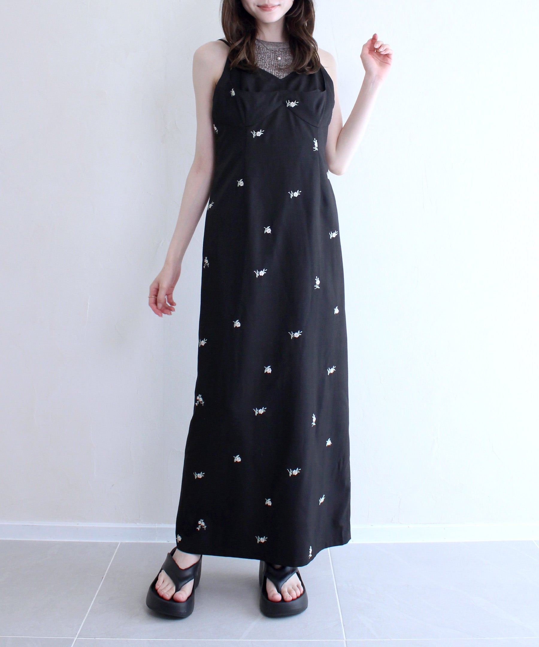 SET価格】american sleeve knit + layered onepiece | Reurie'（レウリィ）